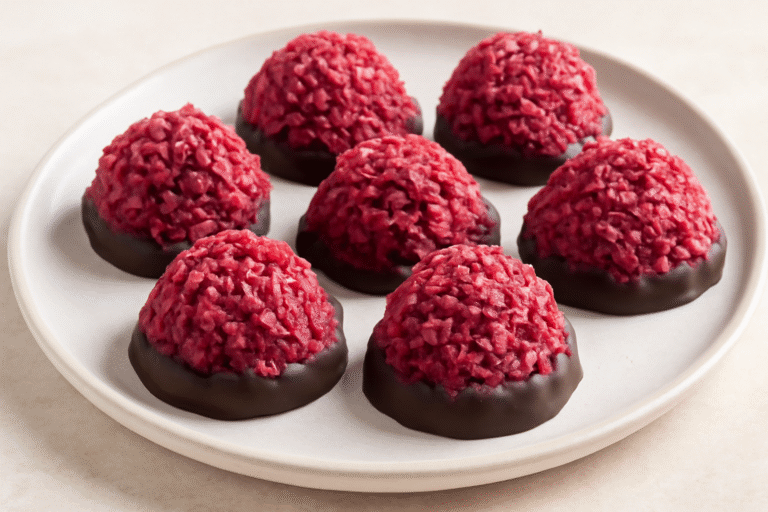 Raspberry Dark Chocolate Coconut Macaroons
