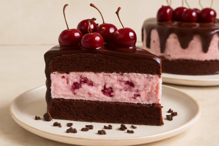Chocolate Cherry Ice Cream Cake